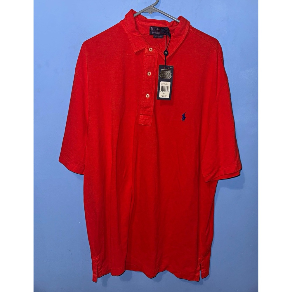 Polo Ralph Lauren Mens XLT Big & Tall Red Mesh Classic Fit Polo Shirt 0492432 BT